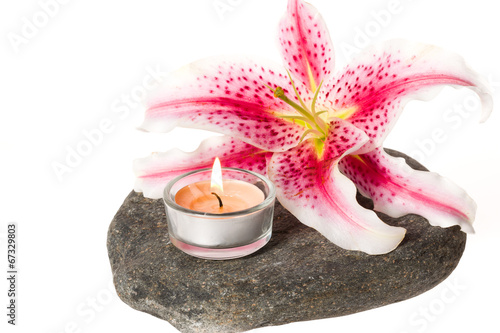 Photography zen spa stones on white background