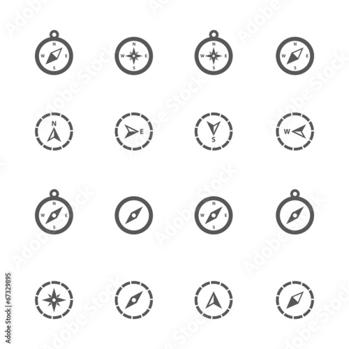 Compass icons set.