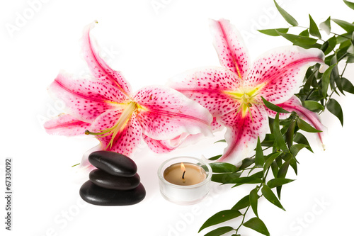 Photography zen spa stones on white background