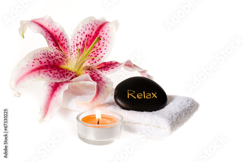 Photography zen spa stones on white background