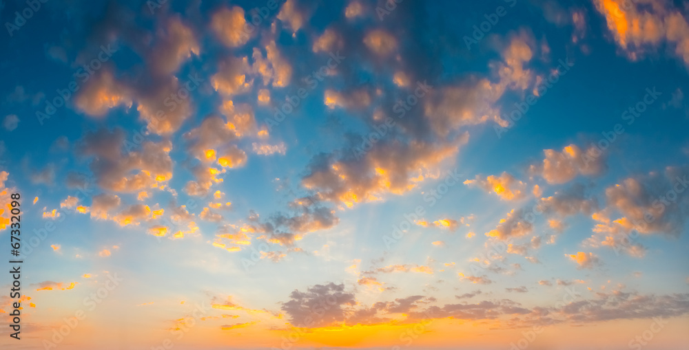 Yellow Blue Sunrise Sky With Sunlight Yellow Blue Sunrise Sky With Sunlight