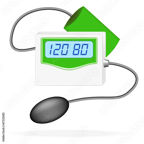 Digital Blood Pressure Monitor. Vector Illustration