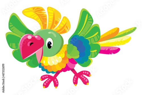 Children vector illustration of funny parrot