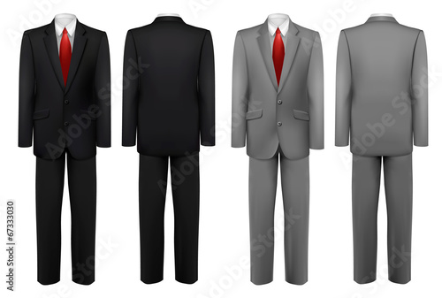 Set of black and grey suits. Vector. photo