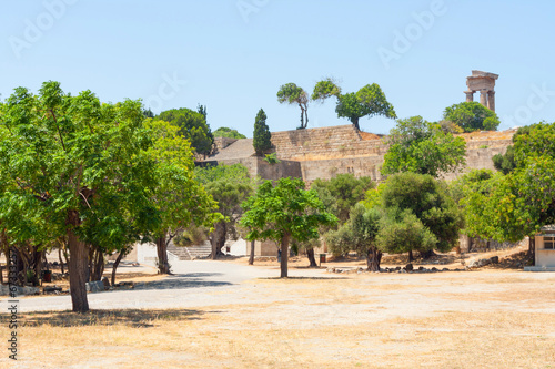 Fotografi Acropolis of Rhodes at Monte Smith, Greece.