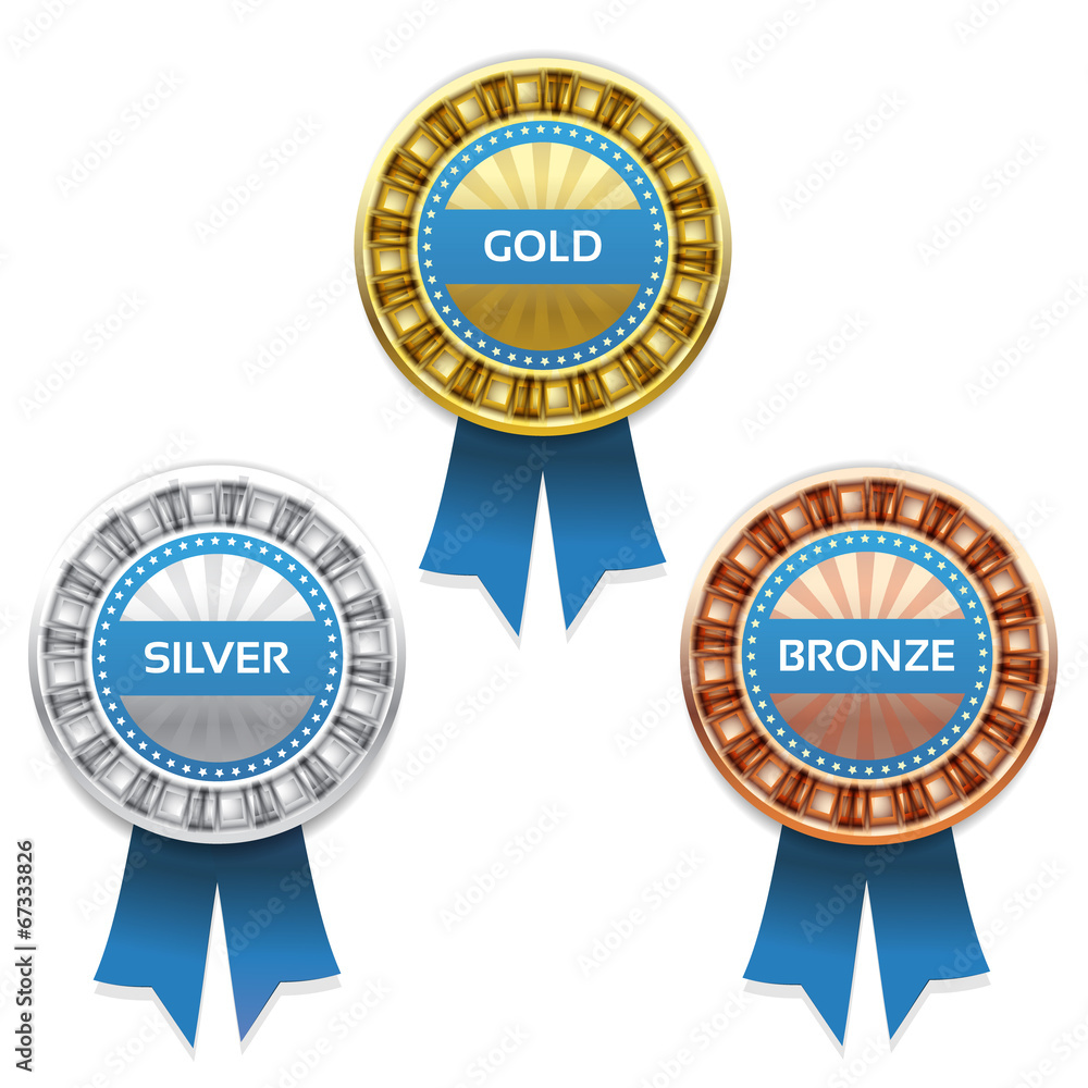 Gold, silver and bronze awards. Vector. eps 10