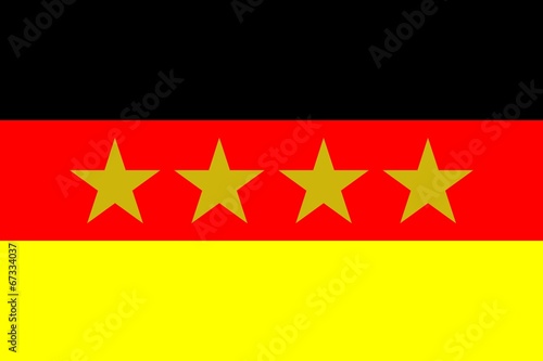 Deutsche Fahne mit 4 Sternen