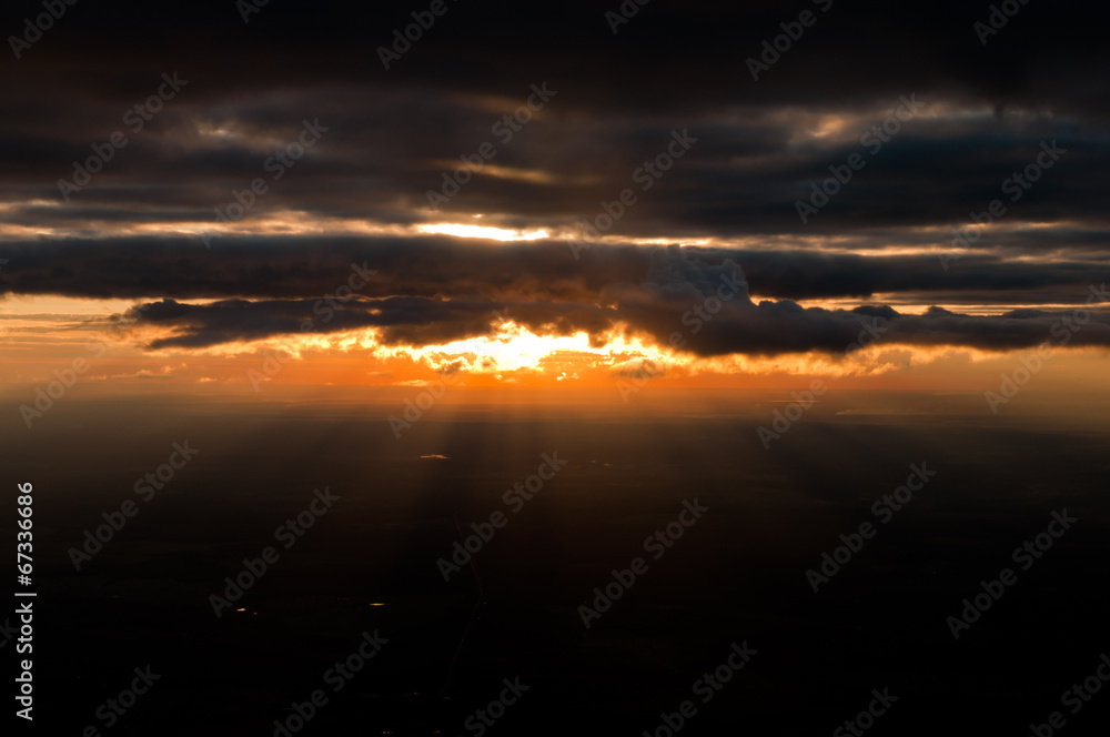 dramatic sunset sky aerial view dramatic sunset sky aerial view