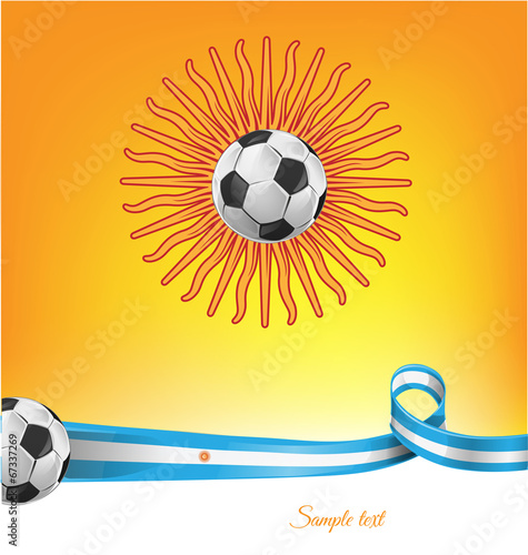 argentina flag  with soccer ball on background