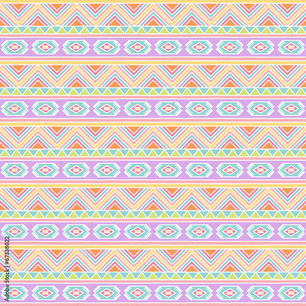 Seamless Tileable Vector Background in Pastel Tribal Style Seamless Tileable Vector Background in Pastel Tribal Style