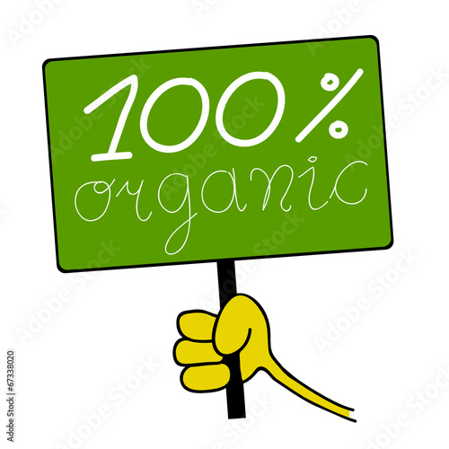hand hold board with organic message