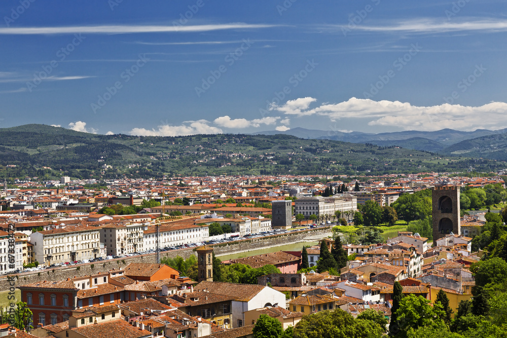 Panorama of Florence in Sunny day