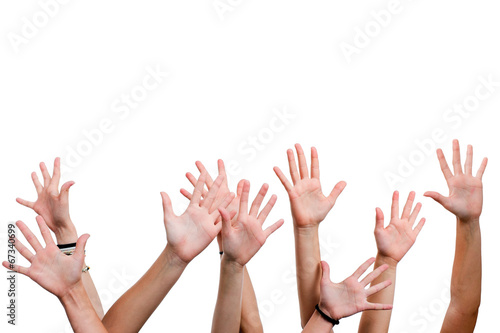 Human hands in the air.