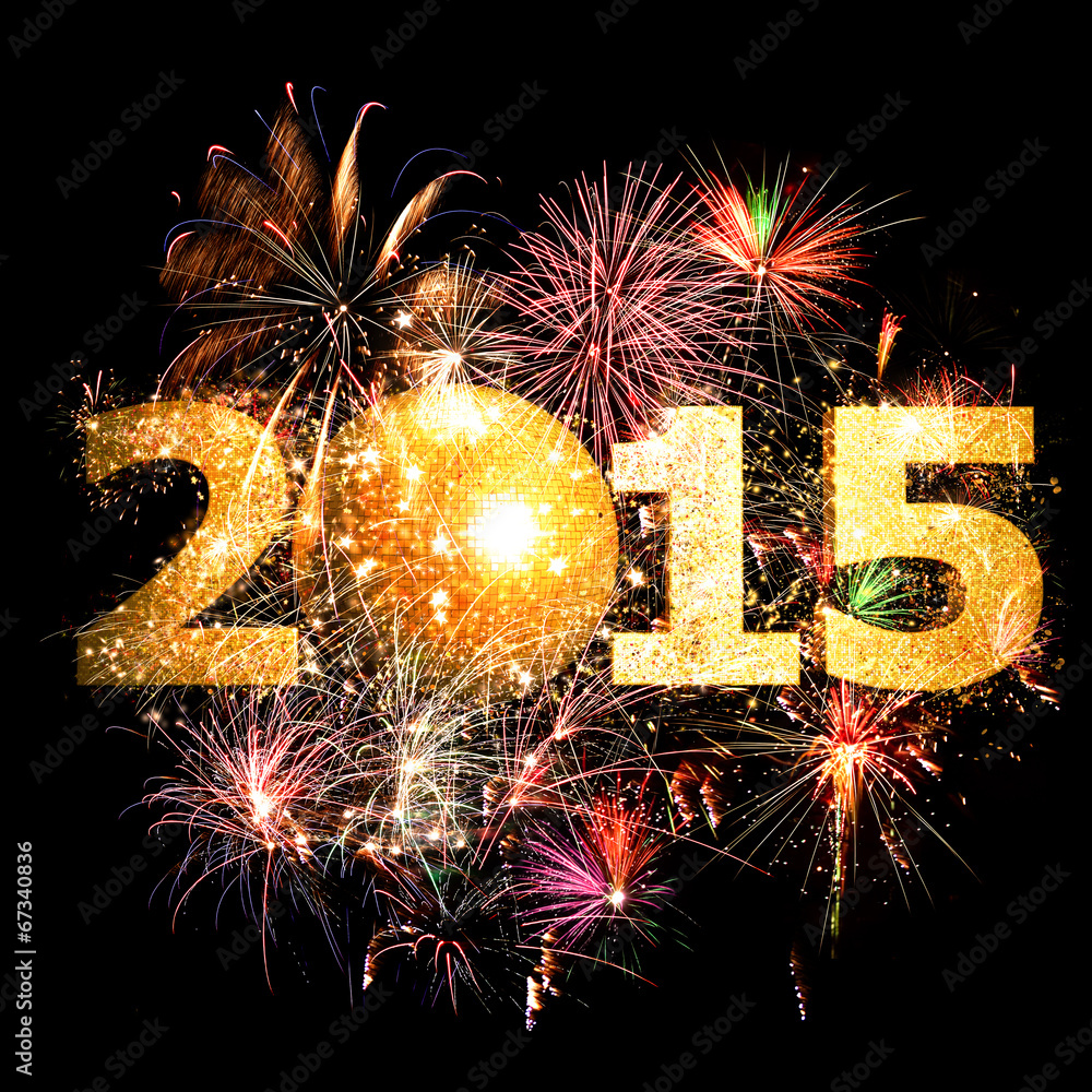 new year's eve party 2015 - obrazy, fototapety, plakaty 