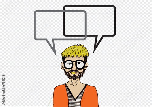 People thinking and peoples talking with dialog speech bubbles