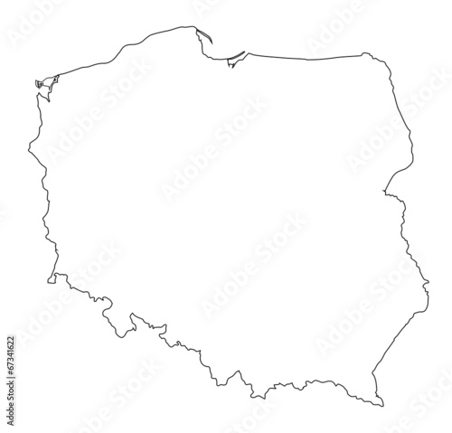 Poland shape map vector