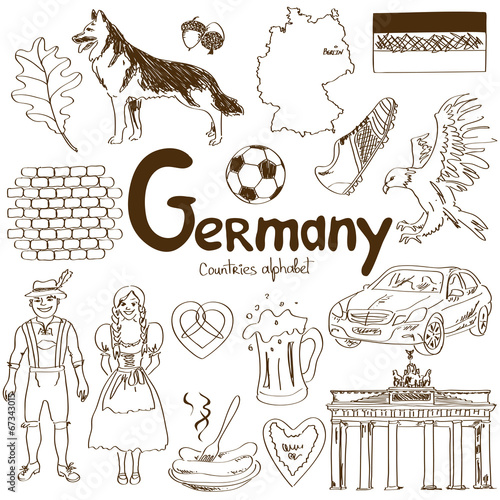 Obraz na plátně Collection of Germany icons
