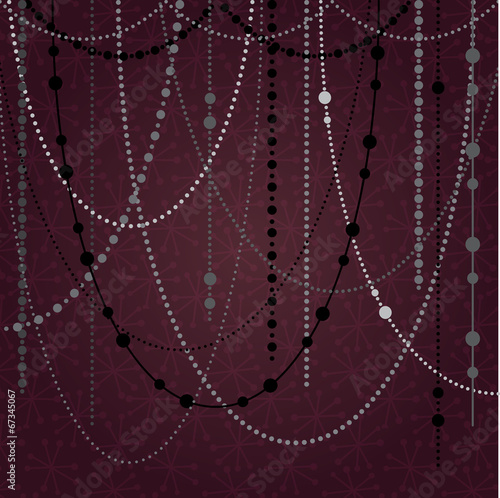 Abstract Vector Background with Hanging Garlands and Lights