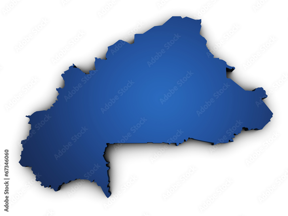 Map Of Burkina Faso 3d Shape Map Of Burkina Faso 3d Shape