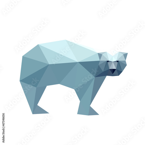 Illustration of polygonal bear