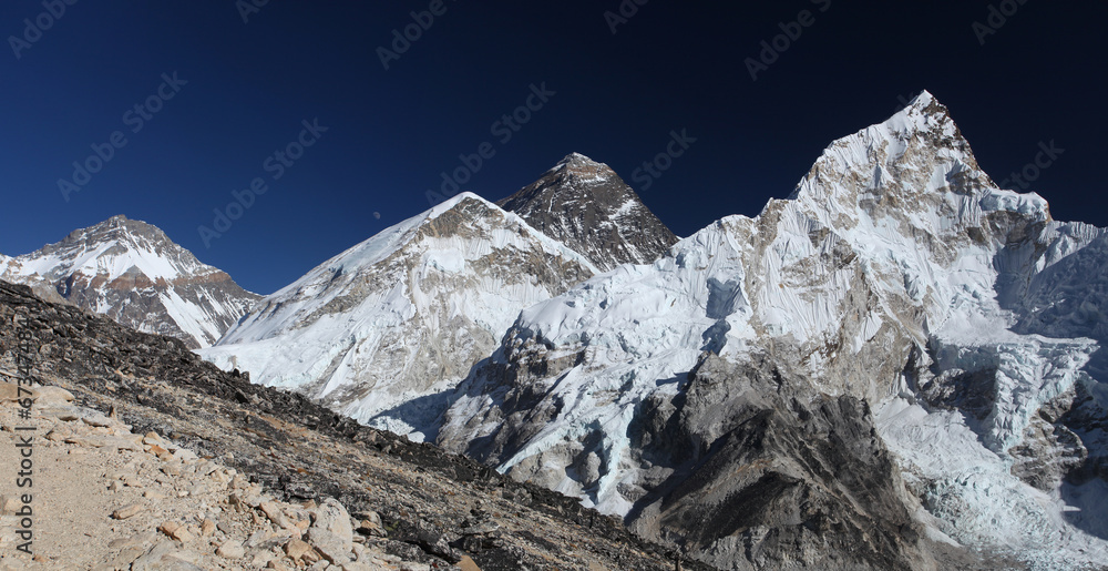 Nuptse and Mount Everest