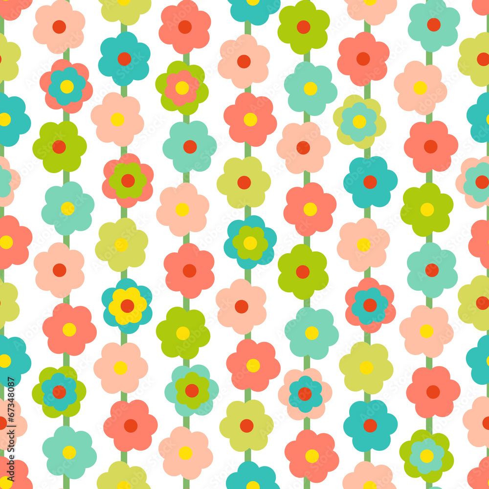 Retro Seamless Pattern With Small Flowers Retro Seamless Pattern With Small Flowers