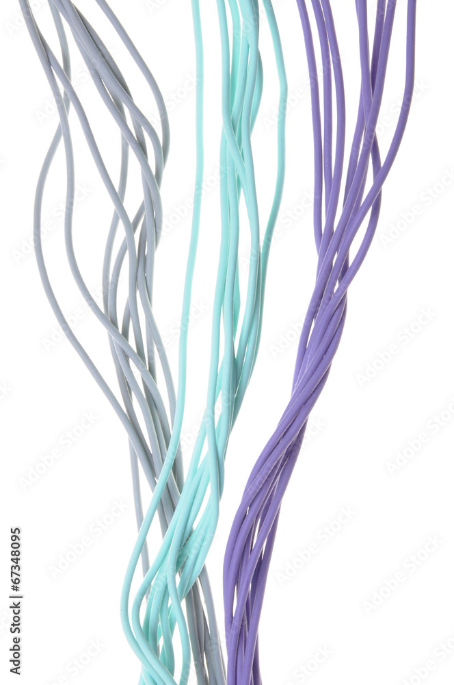 Fototapeta premium Computer cables isolated on white background 