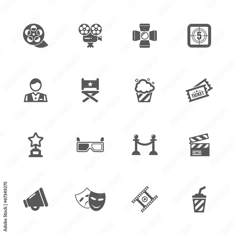 Cinema icons set. Cinema icons set.
