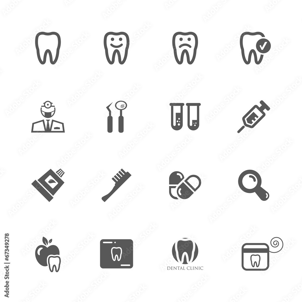 Dental icons set. Dental icons set.
