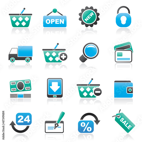 shopping and retail icons - vector icon set