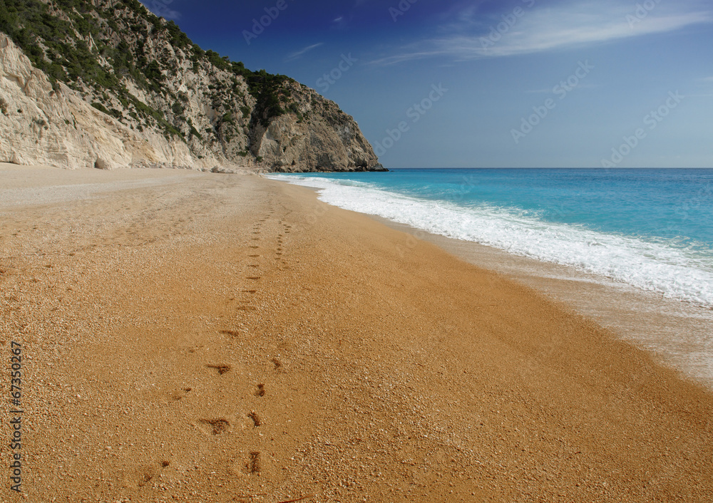 Obraz premium Egremni beach at Lefkada, Ionion sea, Greece