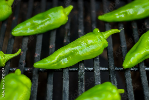 Green Peppers on the Grill photo