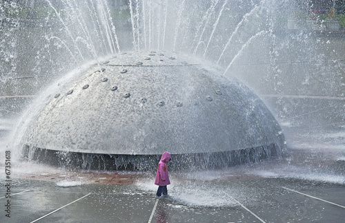 Fountain and child
