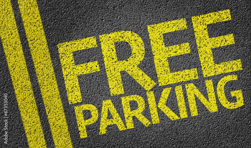Free Parking written on the road