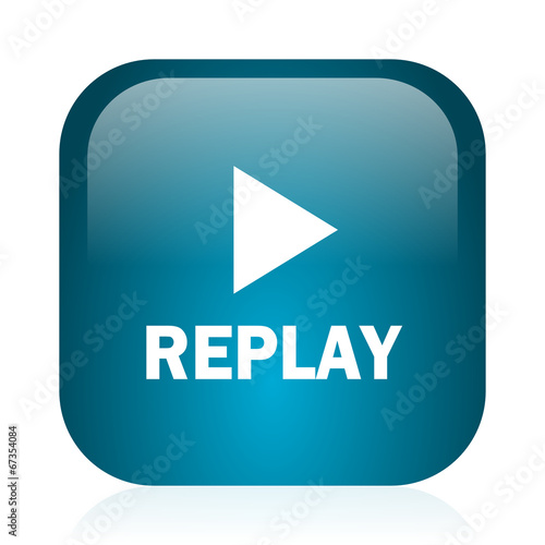Free Download replay blue glossy internet icon - GFXLoad