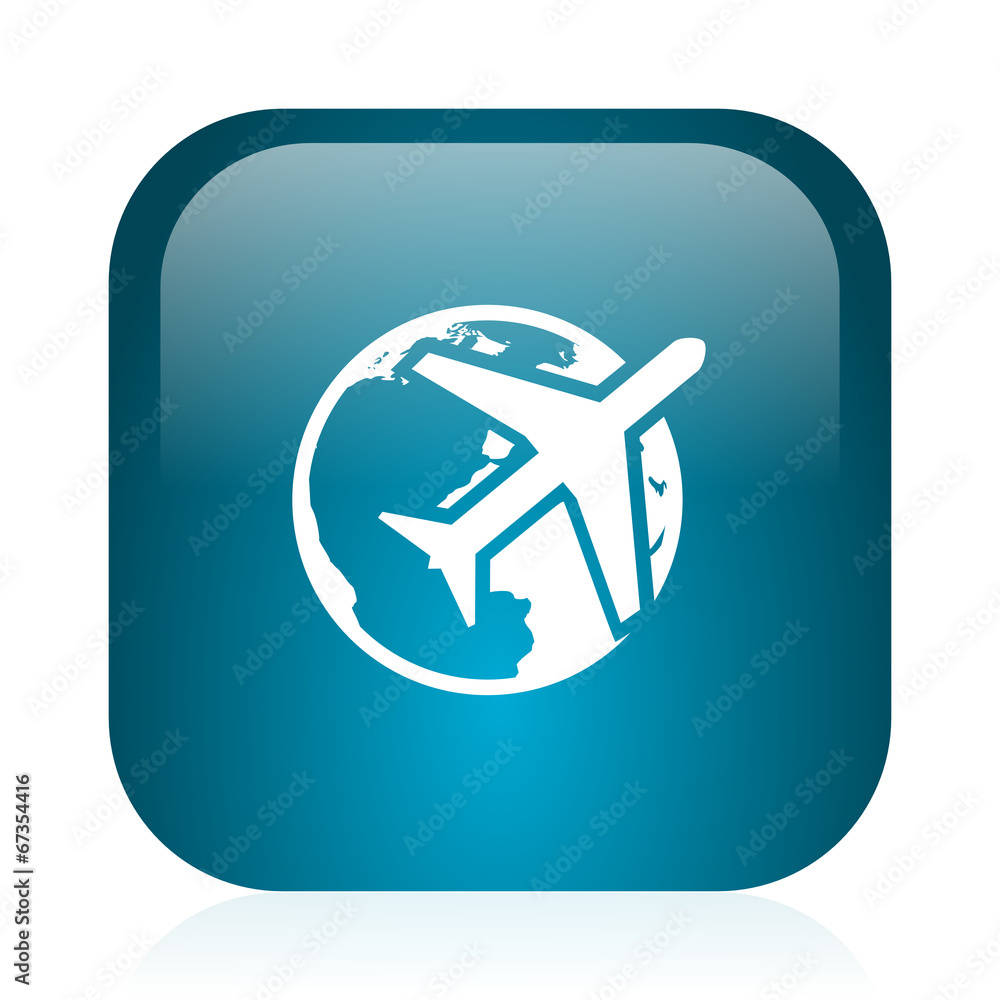 travel blue glossy internet icon travel blue glossy internet icon