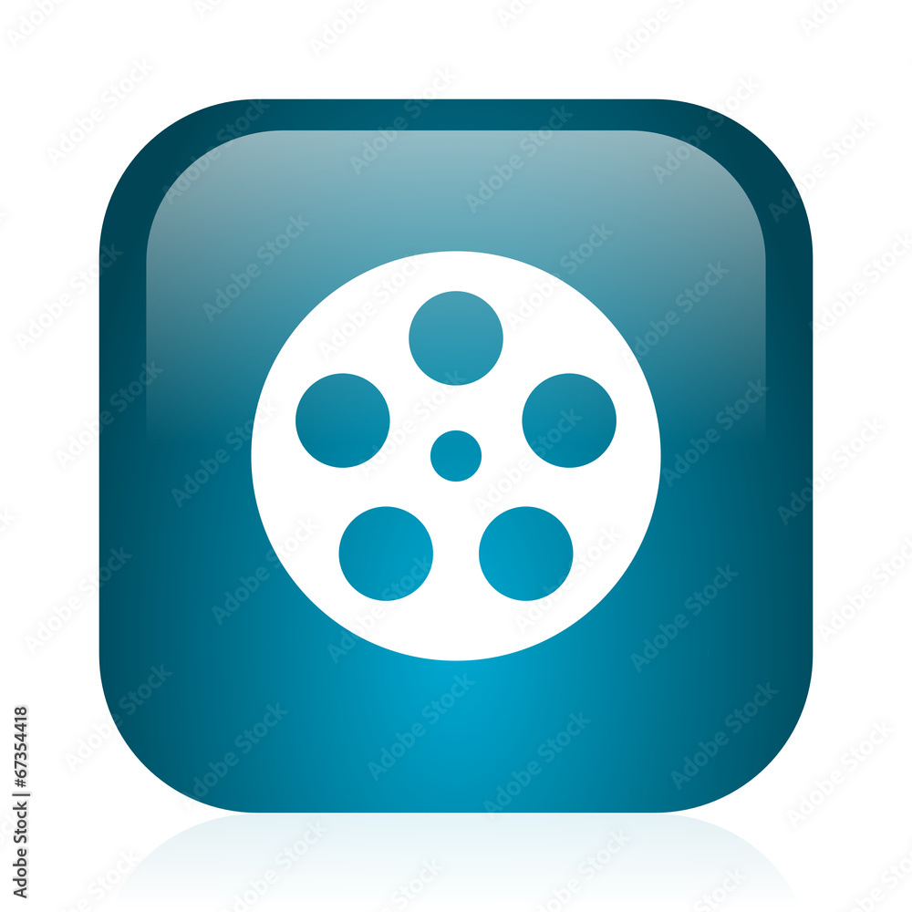 film blue glossy internet icon
