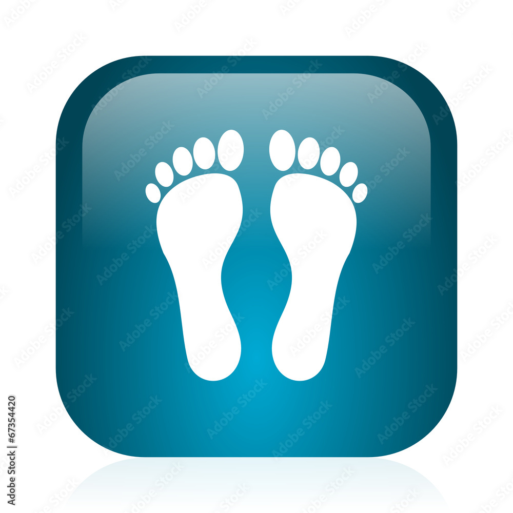 foot blue glossy internet icon foot blue glossy internet icon