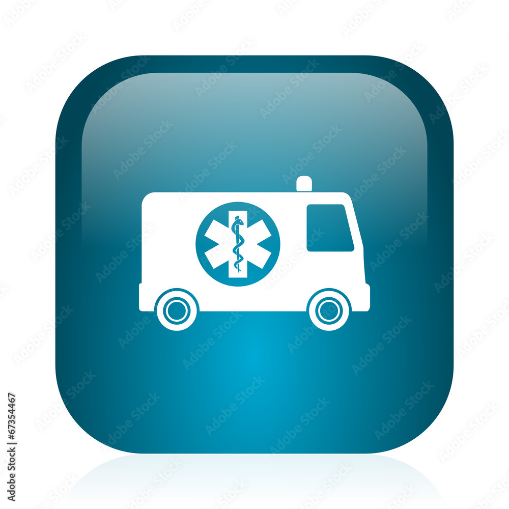 ambulance blue glossy internet icon