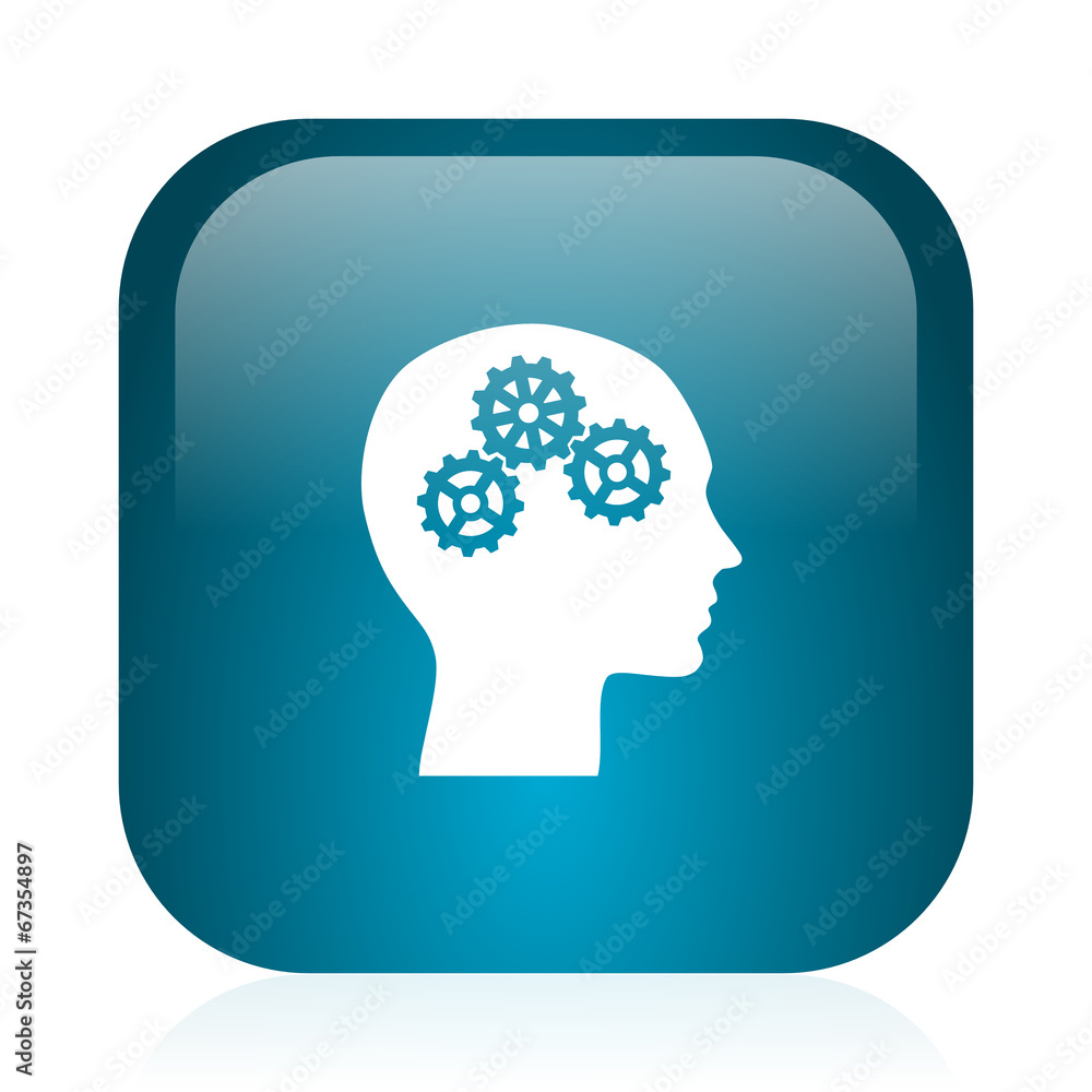 head blue glossy internet icon head blue glossy internet icon
