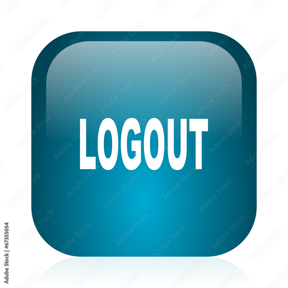 logout blue glossy internet icon logout blue glossy internet icon