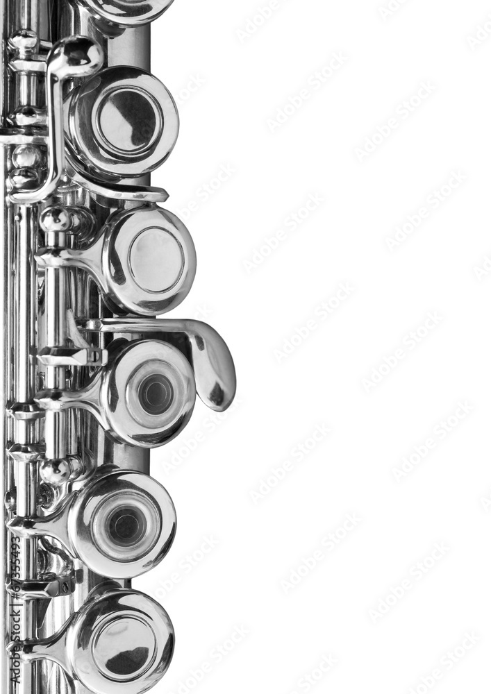 Fototapeta premium Fragment flute on a white background