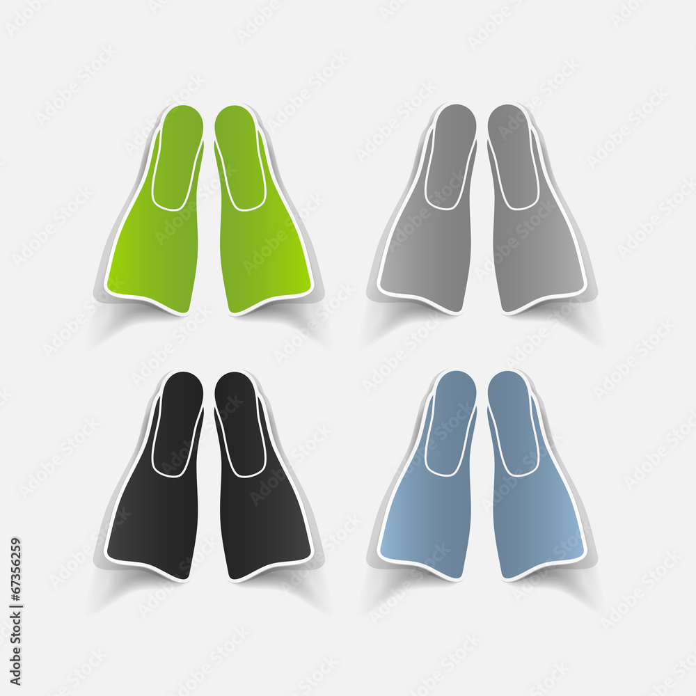 realistic design element: flipper realistic design element: flipper