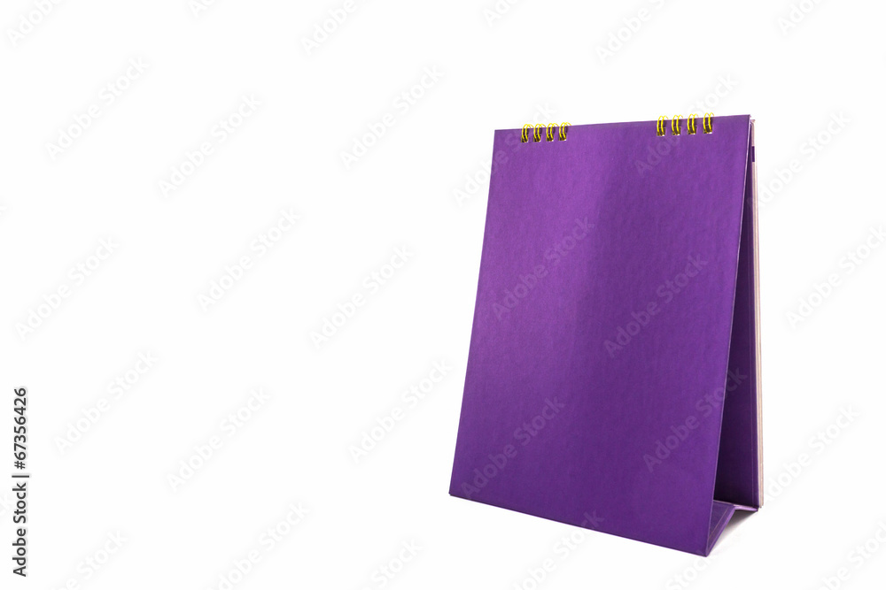 Purple blank paper desk spiral calendar. Purple blank paper desk spiral calendar.