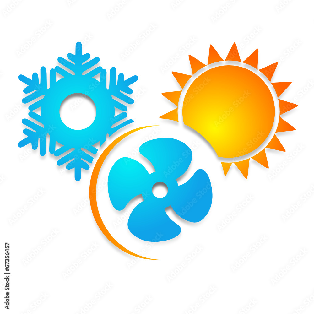 logo climatisation ventilation chaud froid Stock Vector | Adobe Stock