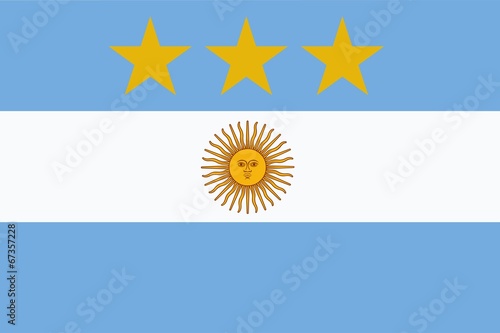 Argentine flag with three stars