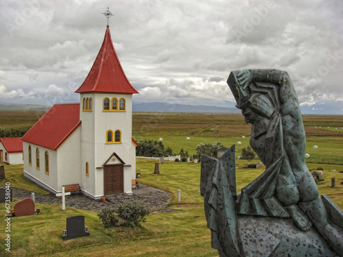 Canvastavla Red Roof church in Iceland