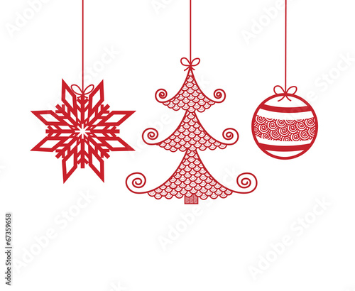 Noël-décoration rouge