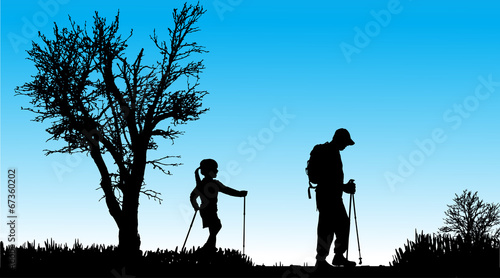 Vector silhouette of family.