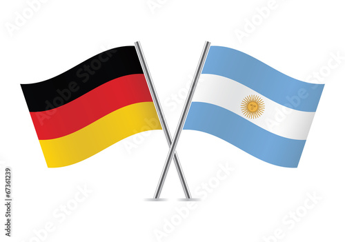 Germany and Argentina flags. Vector illustration.